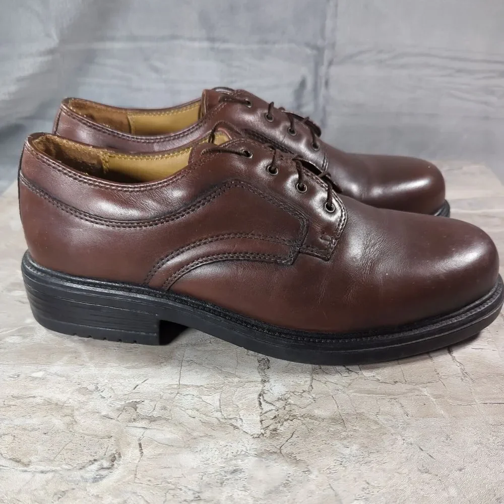 Nunn Bush Mens Size‎ 9 M Brown Leather Plain Toe Upper Oxford Lace Up 81105-51